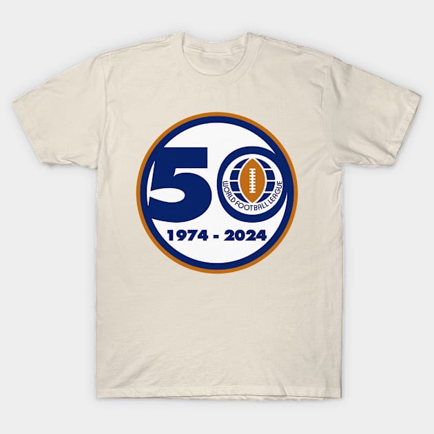 World Football League (1974-1975) 50th Anniversary Logo T-Shirt by HelmetAddict